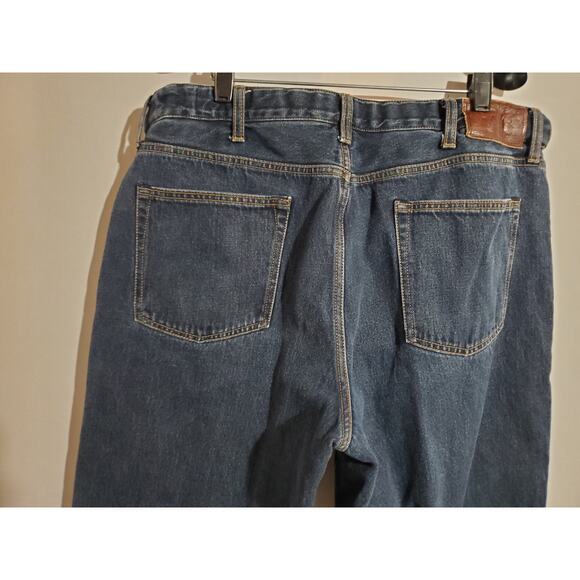 Lands End Square Rigger Traditional Fit Flannel Plaid Lined Jeans Mens Size 38 - Picture 8 of 14